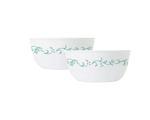 Corelle Glass Bowl 828 ml, Lightweight & Durable, Microwave & Dishwasher Safe, Elegant Crockery for Dining & Gifting - Set of 2, Multicolor