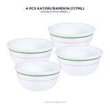 Corelle Pack Of 4 177ML Bowl Double Ring Green406