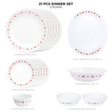 Corelle Livingware Round Crown 21 Pcs Dinner Set