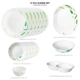 Corelle Asia Round Dancing Leaves 21 Pcs Dinner Set