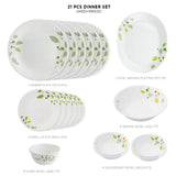 Corelle Asia Round Green Breeze 21 Pcs Dinner Set