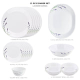 Corelle 21 Pc Square Round Dinner Set - Lavender Garden
