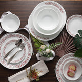 Corelle Livingware Red Trellis 21 Pcs Dinner Set