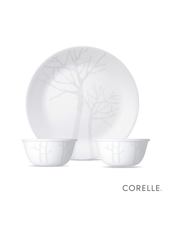 Corelle Asia Collection Gold Series Frost 26cm Dinner Plate (1Pc) & 177ml Katori (2Pcs) Pack of 3