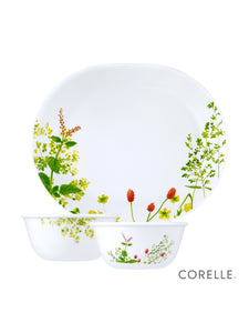 Corelle Asia Collection Provence Garden Oval Serving Platter (1Pc) & 177ml Katori (2Pcs) Pack of 3