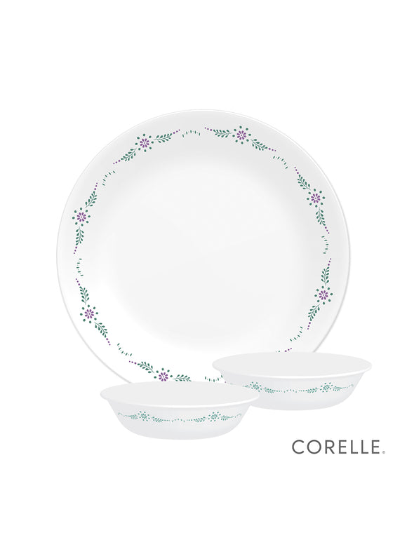 Corelle Livingware English Garden 26cm Dinner Plate (1Pc) & 177ml Katori (2Pcs) Pack of 3