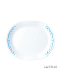 Corelle Livingware Morning Blue Oval Serving Platter (1Pc) & 177ml Katori (2Pcs) Pack of 3