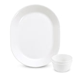 CORELLE WINTER FROST WHITE Serving Dish Platter with 2 Bowl | Ideal for Snacks/Appetizer/Tandoori Kababs/Fish Fry/Chicken Tikka/Party & Homeuse |Vitrelle Triple Layer Glass| Lightweight |1-year warranty on chips, breaks & scratches