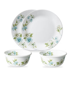 Corelle Asia Collection Fairy Flora 26cm Dinner Plate (2Pcs) & 177ml Katori (2Pcs) Pack of 4