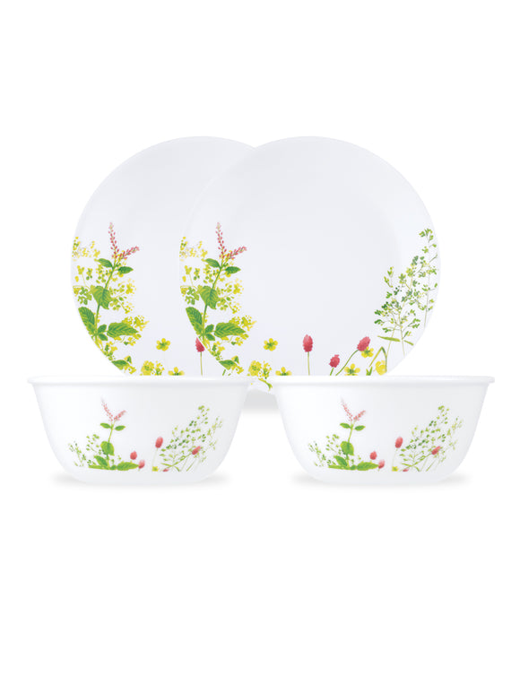 Corelle Asia Collection Provence Garden 26cm Dinner Plate (2Pcs) & 177ml Katori (2Pcs) Pack of 4