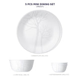 Corelle Asia Collection Gold Series Frost 26cm Dinner Plates, & 828ml Curry Bowl Pack of 5