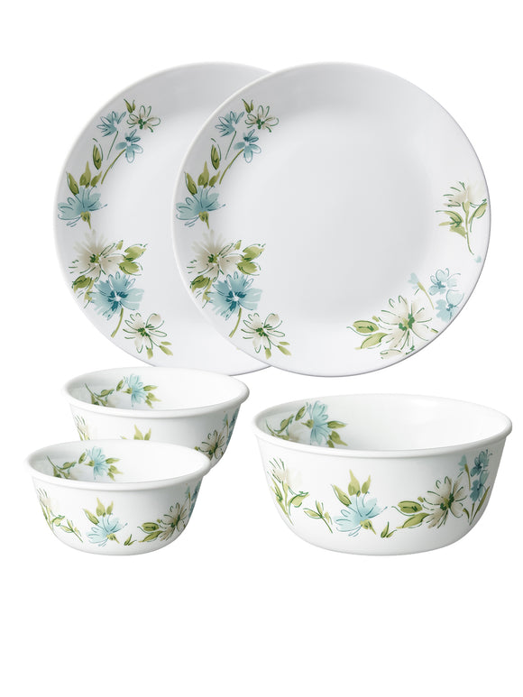 Corelle Asia Collection Fairy Flora 26cm Dinner Plates, 177ml Katori & 828ml Curry Bowl Pack of 5