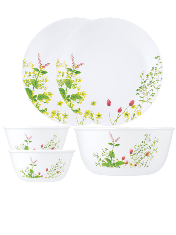 Corelle Asia Collection Provence Garden 26cm Dinner Plates, 177ml Katori & 828ml Bowl Pack of 5