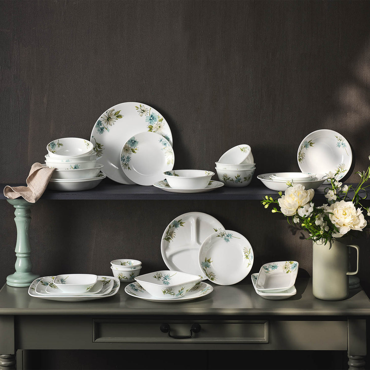Corelle Asia Collection Fairy Flora 6 177ml Katori & 1 828ml Curry Bow ...