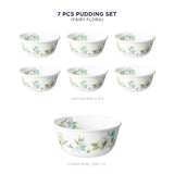 Corelle  Asia Collection Fairy Flora 6 177ml Katori & 1 828ml Curry Bowl (Pack of 7)