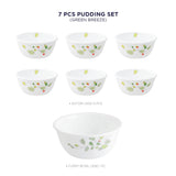 Corelle  Asia Collection Green Breeze 6 177ml Katori & 1 828ml Curry Bowl (Pack of 7)