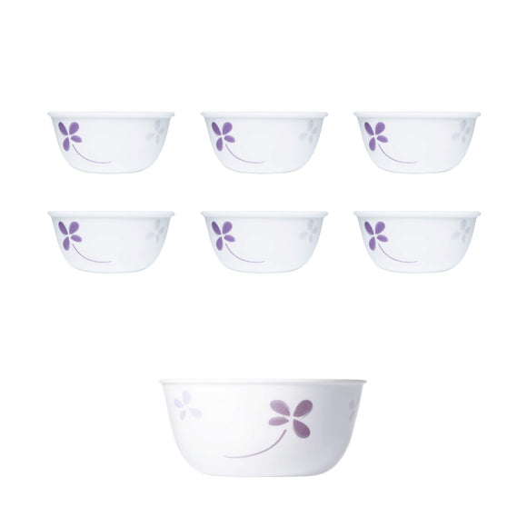 Corelle  Asia Collection Warm Pansies 6 177ml Katori & 1 828ml Curry Bowl (Pack of 7)