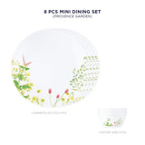 Corelle  Asia Collection Provence Garden 4 26cm Dinner Plate & 4 177ml Katori (Pack of 8)