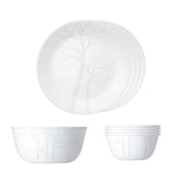 Corelle Asia Collection Gold Series Frost 4 26cm Dinner Plates, 4 177ml Katori & 1 828ml Curry Bowl (Pack of 9)