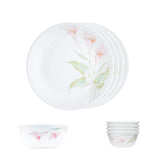 Corelle  Asia Collection Lilyville 4 26cm Dinner Plates, 4 177ml Katori & 1 828ml Curry Bowl (Pack of 9)