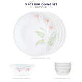 Corelle  Asia Collection Lilyville 4 26cm Dinner Plates, 4 177ml Katori & 1 828ml Curry Bowl (Pack of 9)