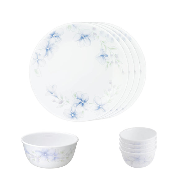 Corelle  Asia Collection Lapinue 4 26cm Dinner Plates, 4 177ml Katori & 1 828ml Curry Bowl (Pack of 9)