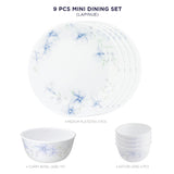 Corelle  Asia Collection Lapinue 4 26cm Dinner Plates, 4 177ml Katori & 1 828ml Curry Bowl (Pack of 9)