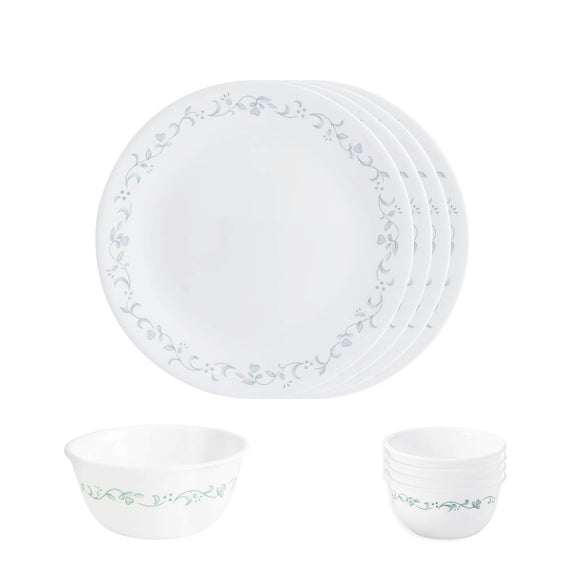 Corelle Country Cottage Glass 9Pcs Dinner Set, Multicolor