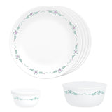 Corelle Livingware English Garden 4 26cm Dinner Plates, 4 177ml Katori & 1 828ml Curry Bowl (Pack of 9)