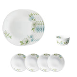 Corelle  Asia Collection Fairy Flora Basic / Mini / Starter Set (Pack of 10) 4 26cm Dinner Plates, 4 296ml Dessert Bowls, 2 828ml Curry Bowls