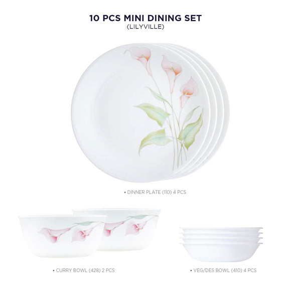 Corelle Asia Round Lilyville 10 Pcs Mini Dining Set (VDB)