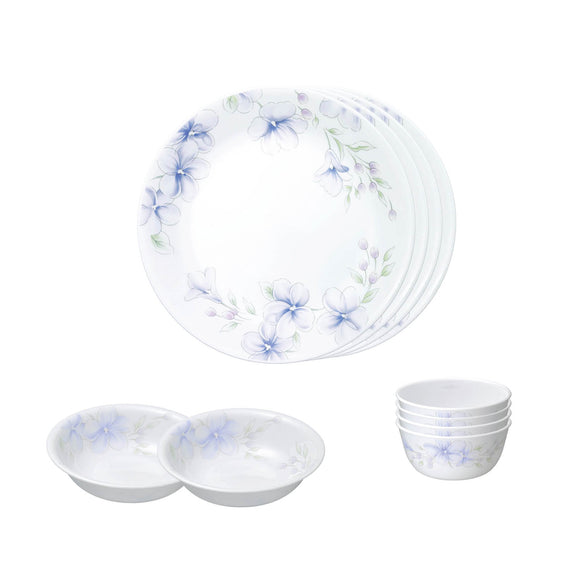 Corelle  Asia Collection Lapinue Basic / Mini / Starter Set (Pack of 10) 4 26cm Dinner Plates, 4 296ml Dessert Bowls, 2 828ml Curry Bowls