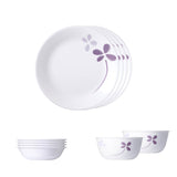 Corelle  Asia Collection Warm Pansies Basic / Mini / Starter Set (Pack of 10) 4 26cm Dinner Plates, 4 296ml Dessert Bowls, 2 828ml Curry Bowls