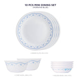 Corelle Livingware Round Morning Blue 10 Pcs Mini Dining Set (VDB)