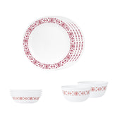 Corelle Livingware Round Red Trellis 10 Pcs Mini Dining Set (VDB)
