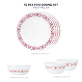 Corelle Livingware Round Red Trellis 10 Pcs Mini Dining Set (VDB)