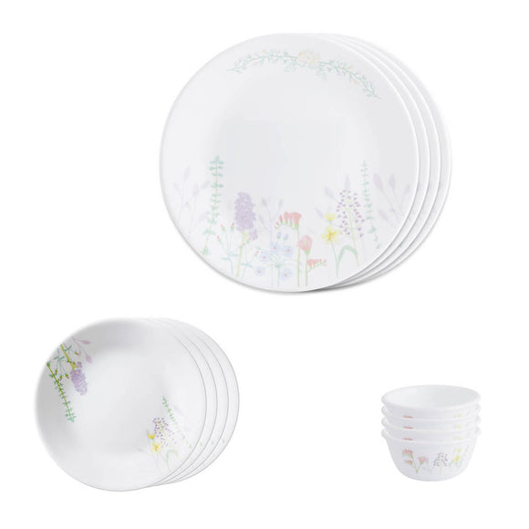 Corelle Asia Collection Blossom - 12 Pcs Utility Set | For Family of 4