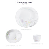 Corelle Asia Collection Blossom - 12 Pcs Utility Set | For Family of 4