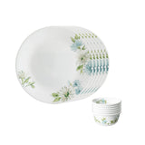 Corelle  Asia Collection Fairy Flora Breakfast Set (Pack of 12) 6 26cm Dinner Plates & 6 177ml Katori