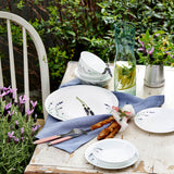 Corelle  Asia Collection Lavender Garden Breakfast Set (Pack of 12) 6 26cm Dinner Plates, 6 296ml Dessert Bowl