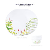 Corelle  Asia Collection Provence Garden Breakfast Set (Pack of 12) 6 26cm Dinner Plates, 6 296ml Dessert Bowl