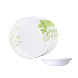 Corelle  Asia Collection European Herbs Breakfast Set (Pack of 12) 6 26cm Dinner Plates, 6 296ml Dessert Bowl