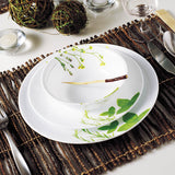Corelle  Asia Collection European Herbs Breakfast Set (Pack of 12) 6 26cm Dinner Plates, 6 296ml Dessert Bowl