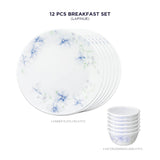 Corelle  Asia Collection Lapinue Breakfast Set (Pack of 12) 6 26cm Dinner Plates & 6 177ml Katori