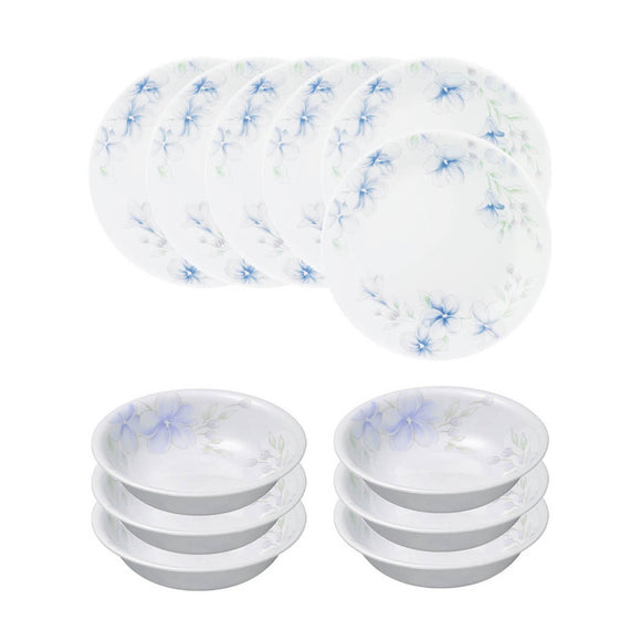 Corelle  Asia Collection Lapinue Breakfast Set (Pack of 12) 6 26cm Dinner Plates, 6 296ml Dessert Bowl