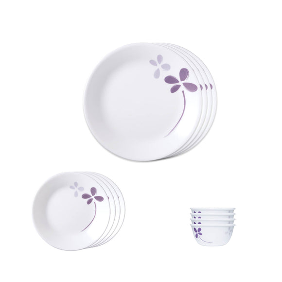 Corelle  Asia Collection Warm Pansies Utility Set (Pack of 12) 4 26cm Dinner Plate, 4 17cm Small Plate & 4 177 ml Katori