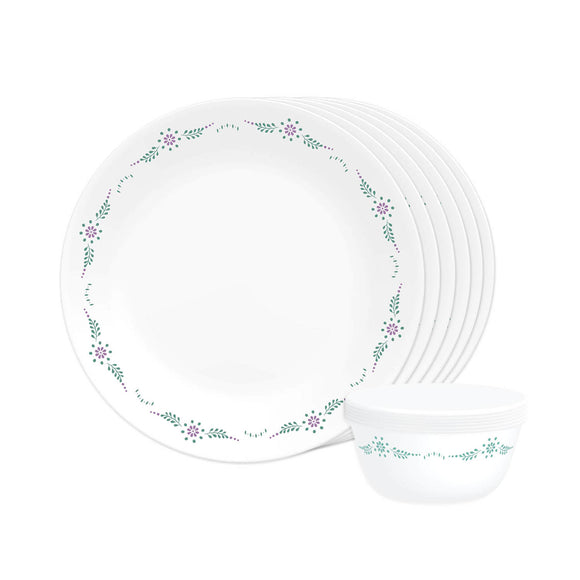 Corelle Livingware English Garden Breakfast Set (Pack of 12) 6 26cm Dinner Plates & 6 177ml Katori