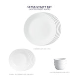Corelle Livingware Round Winter Frost White  12 Pcs Utility Set