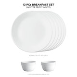 Corelle Livingware Round Winter Frost White 12 Pcs Breakfast Set (VDB)