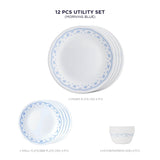 Corelle Livingware Round Morning Blue 12 Pcs Utility Set